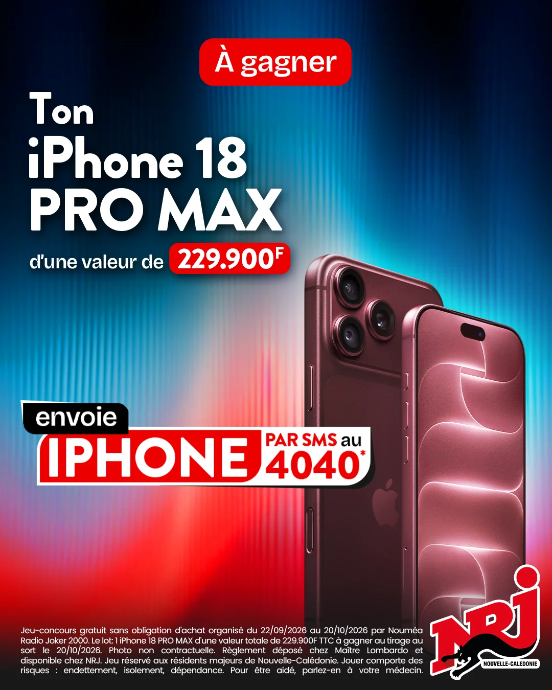 Gagne ton iPhone 18 Pro Max avec NRJ !